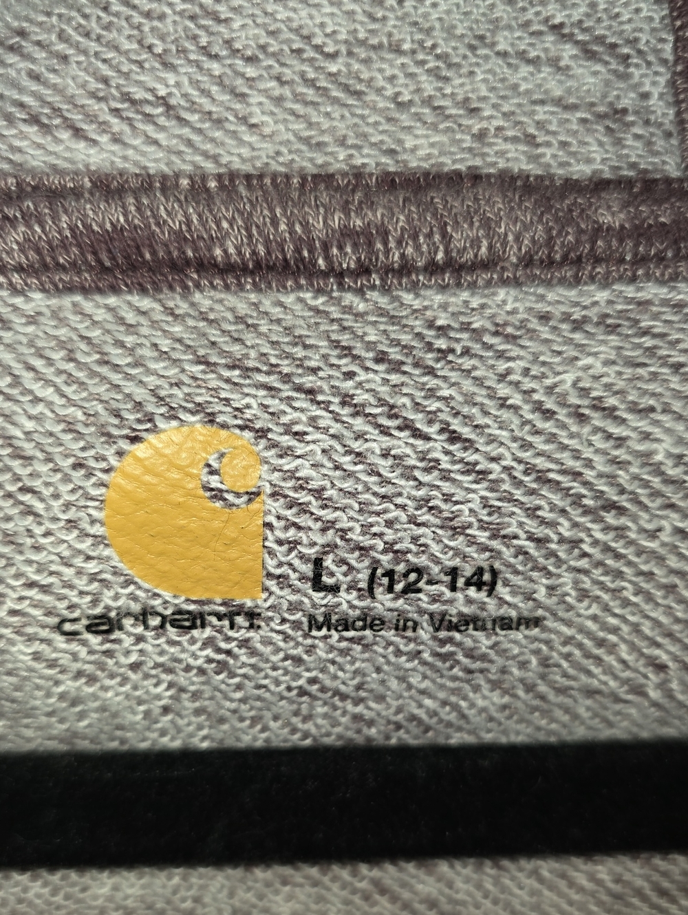 Carhartt Heathered Newberry Mauve/Maroon Pullover Hoodie Sweatshirt Large - Picture 4 of 7